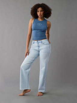 American Eagle - Ae Stretch Curvy High-Waisted Stovepipe Jeans Blue