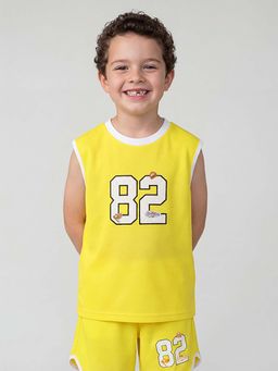 United Colors of Benetton - Yellow Regular Fit Round Neck Patch Work T-Shirt