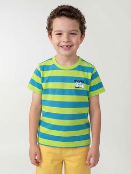 United Colors of Benetton - Green Regular Fit Round Neck Striped T-shirt