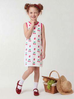 United Colors of Benetton - White Regular Fit Round Neck Printed Dress