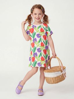 United Colors of Benetton - Multi-Color Regular Fit Round Neck Floral Dress