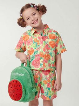 United Colors of Benetton - Multi-Color Boxy Fit Spread Collar Floral Shirt