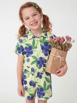 United Colors of Benetton - Cropped Polo Neck Tropical T-Shirt Green