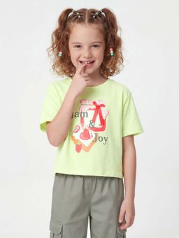 United Colors of Benetton - Cropped Round Neck T-Shirt Green