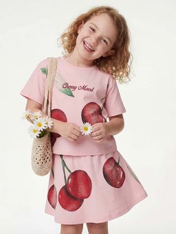 United Colors of Benetton - Cropped Round Neck T-Shirt Pink