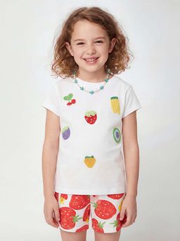 United Colors of Benetton - Regular Fit Round Neck Embroidered T-Shirt White