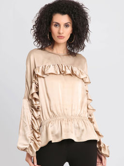 Kazo - Moonlight Ruffles Full Sleeves Top