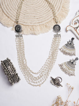 Teejh - by Joker and Witch Amiya Silver Oxidised Jewelry Gift Set