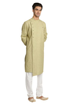 Manyavar - Mens Viscose Blend Solid Colour Kurta