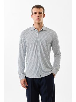 Snitch - Men White Polyester Blend Formal Shirt