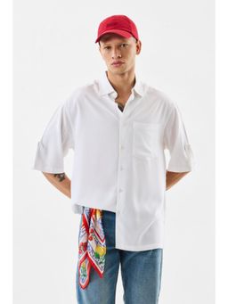 Snitch - Men White Rayon Casual Shirt