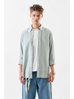 Snitch - Men Green Cotton Casual Shirt