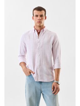 Snitch - Men Pink Cotton Casual Shirt