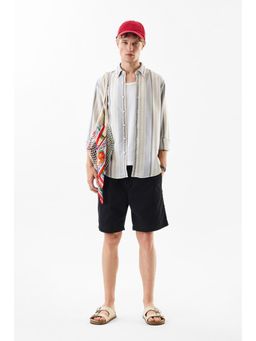 Snitch - Men Blue Linen Blend Casual Shirt