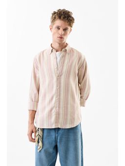 Snitch - Men Pink Linen Blend Casual Shirt