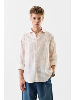 Snitch - Men White Linen Casual Shirt