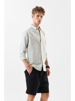 Snitch - Men Blue Polyester Blend Casual Shirt