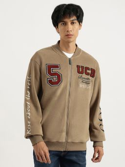 United Colors of Benetton - Full Sleeves Regular Fit V-Neck Embroidered Sweatshirt