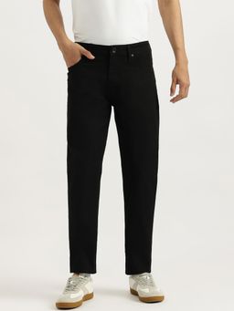 United Colors of Benetton - Black Solid Slim Tapered Fit Jeans