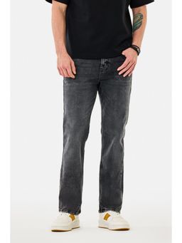 Snitch - Dark Grey Solid Straight Casual Jeans