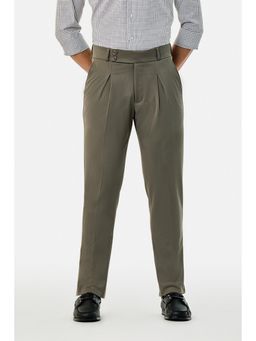Snitch - Olive Plain Relaxed Formal Trouser