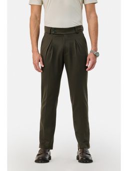 Snitch - Olive Plain Relaxed Formal Trouser