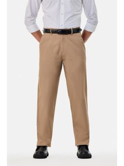 Snitch - Beige Plain Straight Casual Trouser