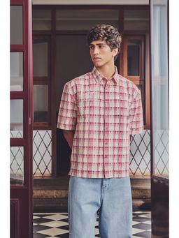 Snitch - Red Checks Half Sleeves Boxy Shirt