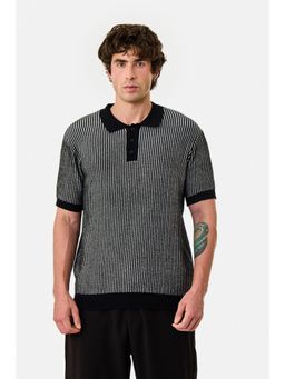 Snitch - Black Stripes Half Sleeves Regular Polo T-Shirt