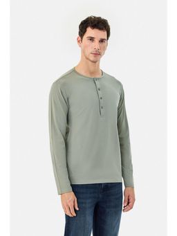 Snitch - Green Solid Full Sleeves Regular T-Shirt