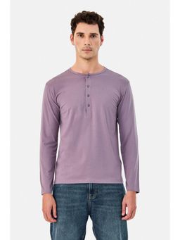 Snitch - Lavender Solid Full Sleeves Regular T-Shirt