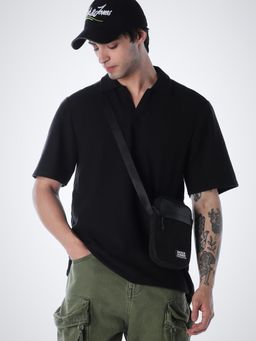 Jack & Jones - Black Regular Fit Half Sleeves Polo T-Shirt
