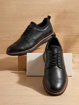 Neeman's - Mens Black Crossover Brogues