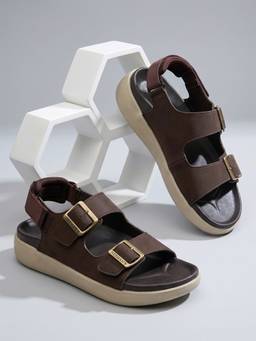 Neeman's - Brown Pure Whoosh Duo Glides Sandals