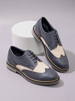Neeman's - Men Jute Dress Oxford Brogues Grey