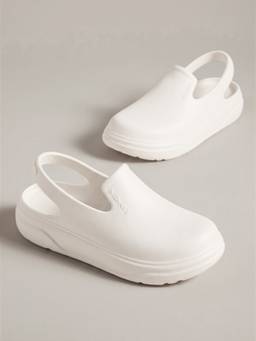 Neeman's - Unisex White Solid Cushers Clogs