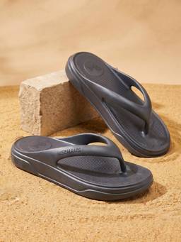 Neeman's - Unisex Grey Solid Cushers Flipflops