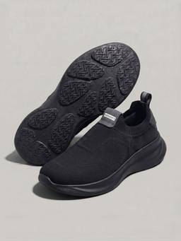 Neeman's - Unisex Black Sole Max Cush Slip On Walking Shoes