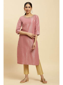W - Purple Woven Kurta