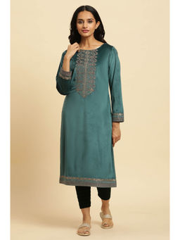 WISHFUL by W - Green Floral Kurta