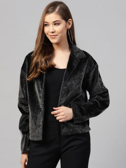 Kazo - Black Solid Bomber Jacket