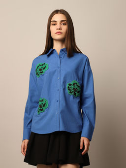 ONLY - Blue Women's Embroidered Shirt