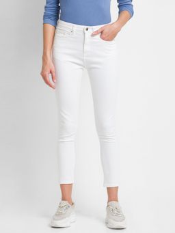 Spykar - White Lycra Super Skinny Ankle Length Jeans For Women (alexa)