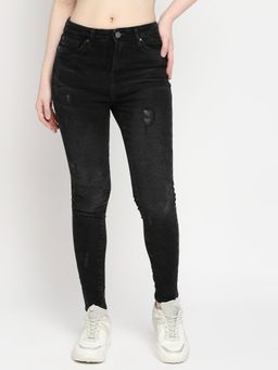 Spykar - Black Lycra Super Skinny Ankle Length Jeans For Women (alexa)