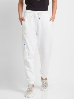 Spykar - White Cotton Regular Fit Trackpants For Women
