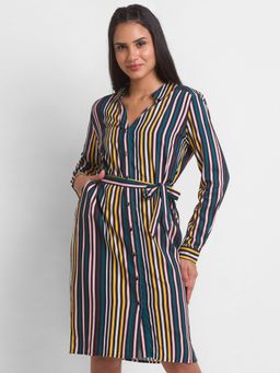 Spykar - Multi Cotton Regular Fit Stripes Dress For Women