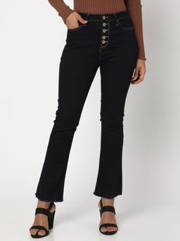 Spykar - Raw Cotton Flare Fit Ankle Length Jeans For Women (elissa)