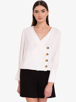 Kazo - Off White Horn Button Shirt