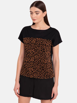 Kazo - Black Panelled Top