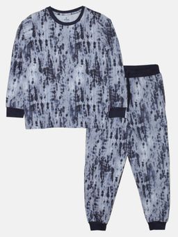 KiddoPanti - Unisex Blue Printed T-shirt with Pyjama